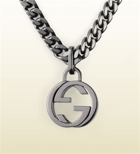 gucci necklace womens silver|gucci silver and onyx necklace.